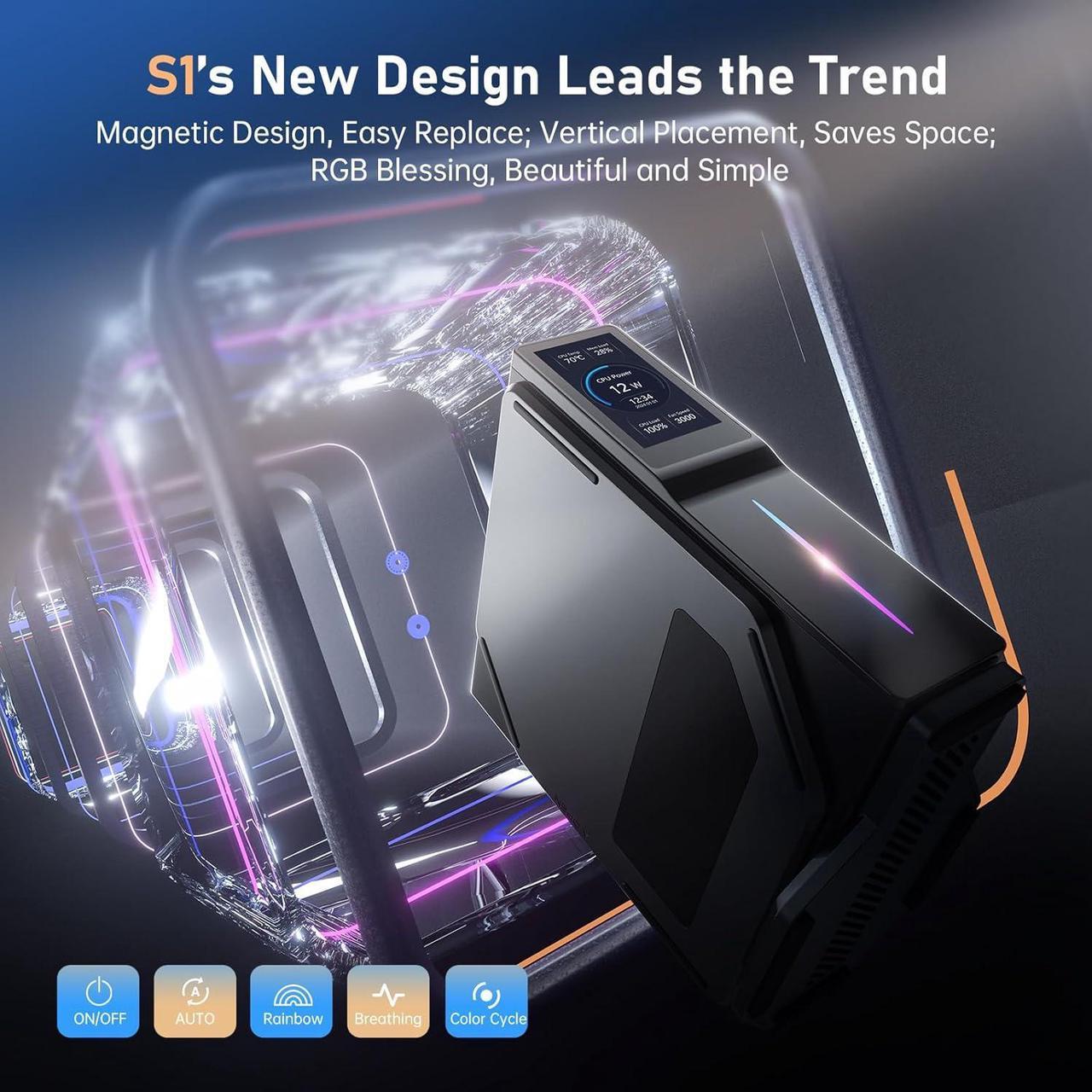 S1 Mini PC with LCD Screen/Dual LAN & HDMI,SSD(12th Gen N100)